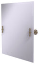 Frameless Rectangular Beveled Edge Tilt Mirror, Antique Pewter