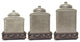Savannah Canister and Base Set, Taupe, 6 Piece
