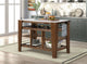 Alaroa Kitchen Island, Marble Top and Rustic Brown Finish