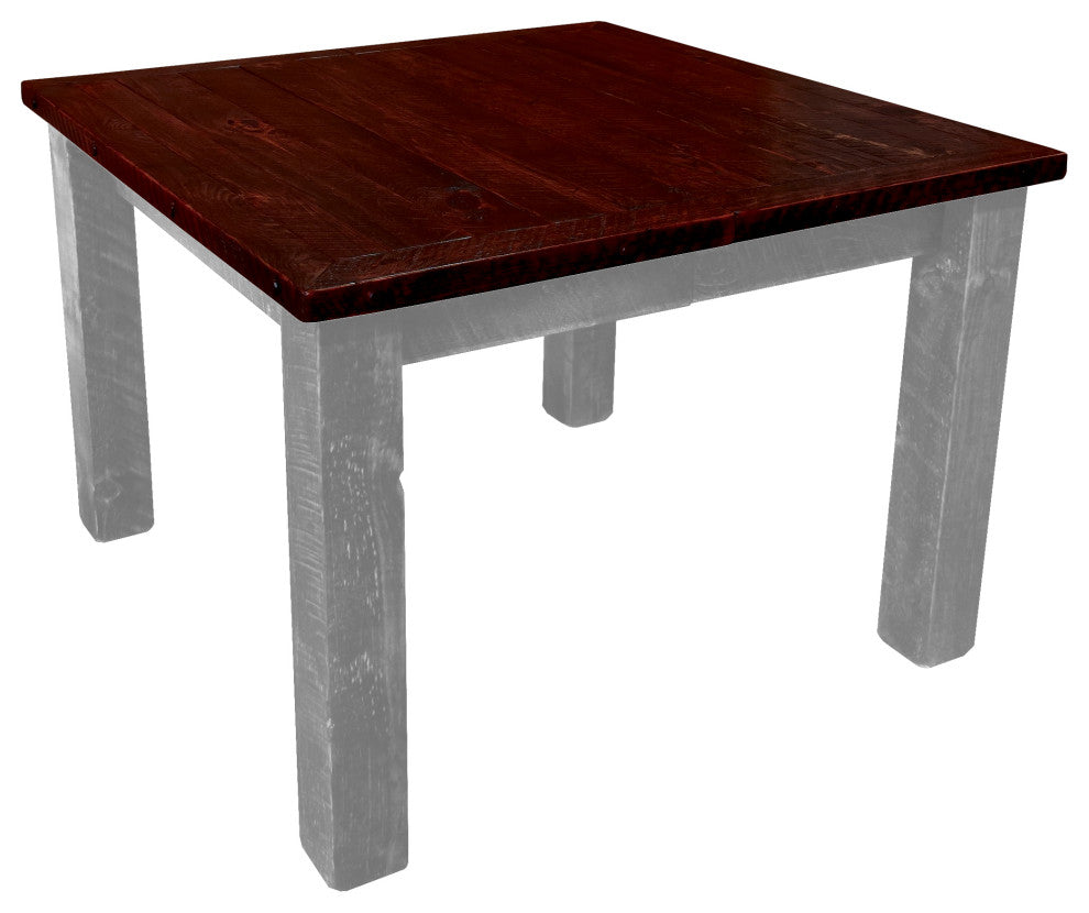 Barnwood Style Timber Peg Extension Table, Thunder White and Michael's Cherry, 2-Leaf 36" X 72"