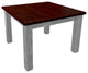 Barnwood Style Timber Peg Extension Table, Thunder White and Michael's Cherry, 2-Leaf 36" X 72"