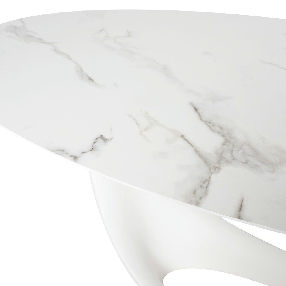 Montana White Ceramic Dining Table, HGNE277