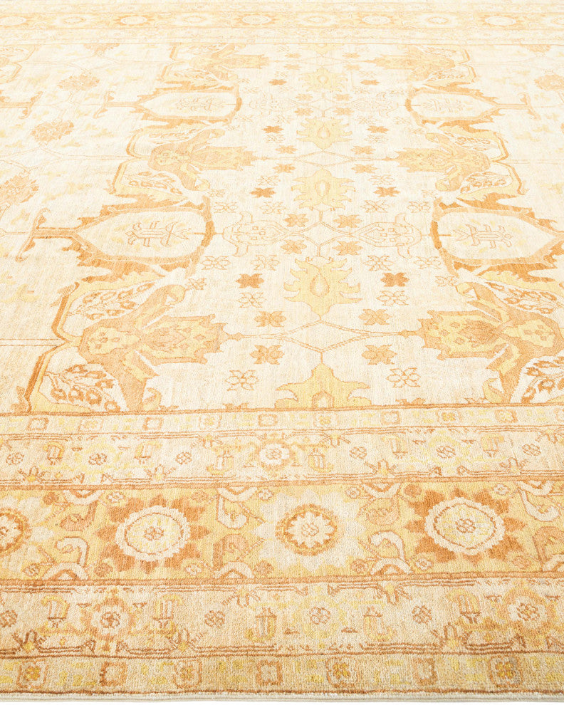 Eclectic, One-of-a-Kind Hand-Knotted Area Rug Ivory, 9'0"x11'9"