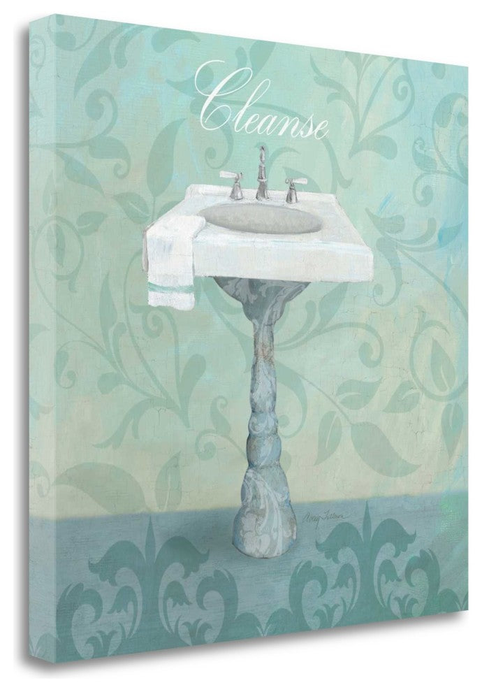 "Damask Bath Sink" By Avery Tillmon, Giclee Print on Gallery Wrap Canvas