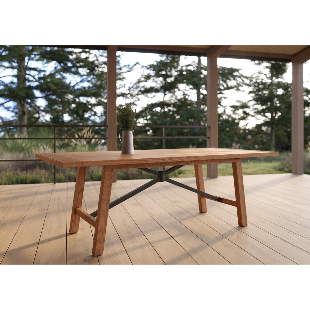 Truss 39" x 84" Rectangular Dining Table, Natural Teak