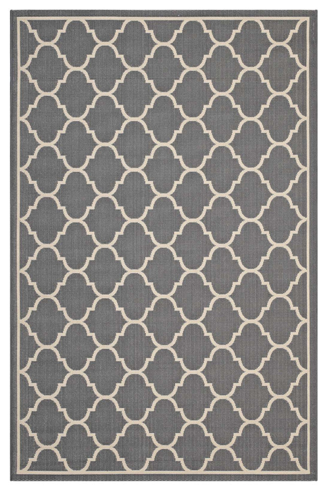 Avena Moroccan Quatrefoil Trellis 9x12 Indoor and Outdoor Area Rug