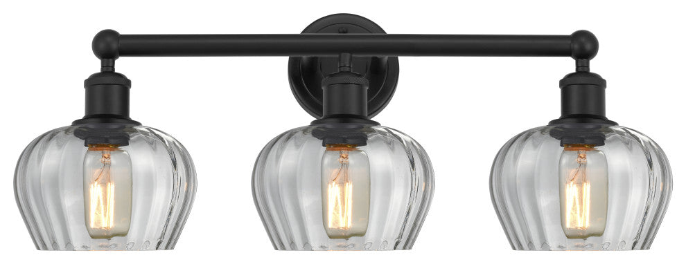 Innovations 616-3W-BK-G92 Fenton 3 Light 24.5" Bath Vanity Light, Matte Black