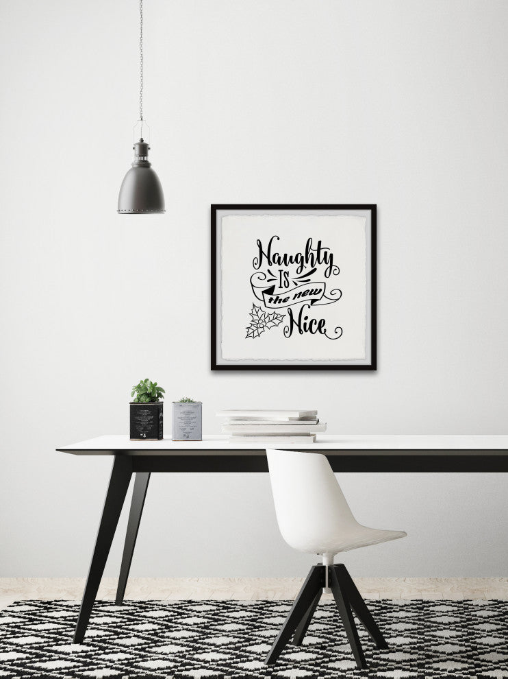 "Naughty Is the New Nice" Framed Painting Print, 24x24