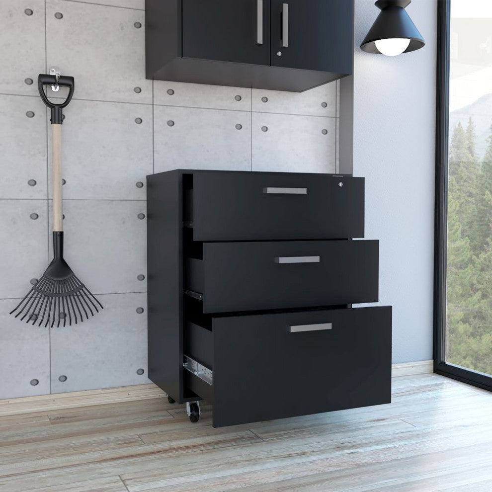 Penny Storage Cabinet- Drawer Base Soft Black