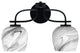 Cavella 2 Light Bath Bar In Matte Black Finish, 6" Onyx Swirl Glass