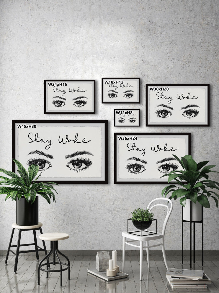 "Stay Woke" Framed Painting Print, 12x8