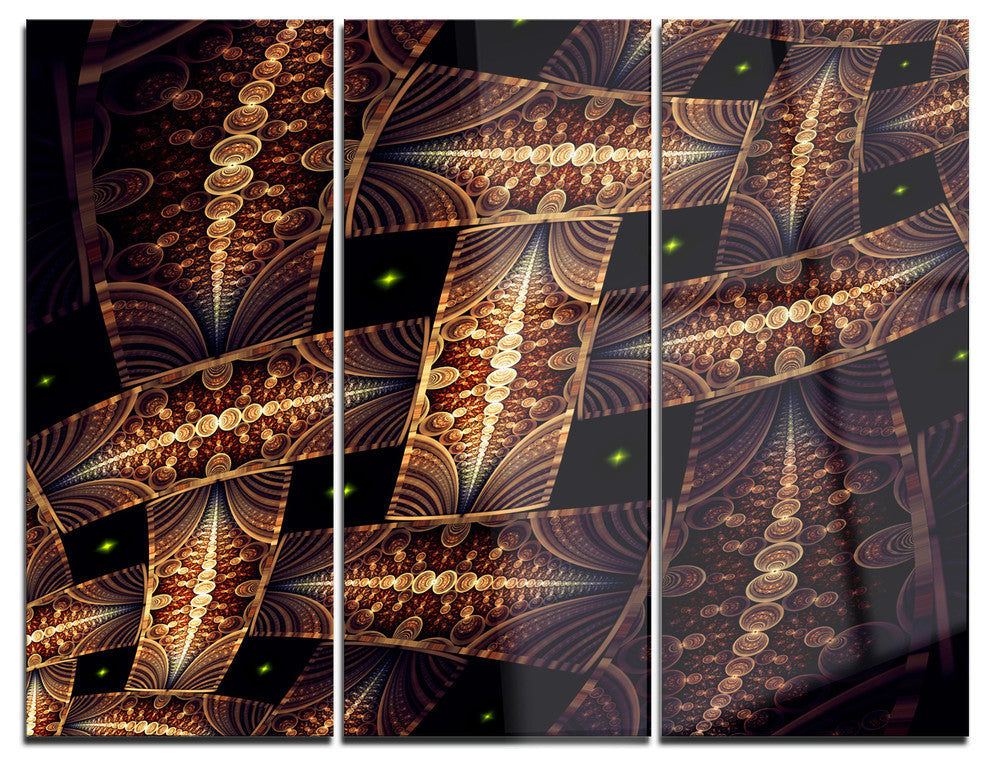 "Beautiful Metallic Braiding Pattern" Digital Metal Wall Art, 3 Panels, 36"x28"