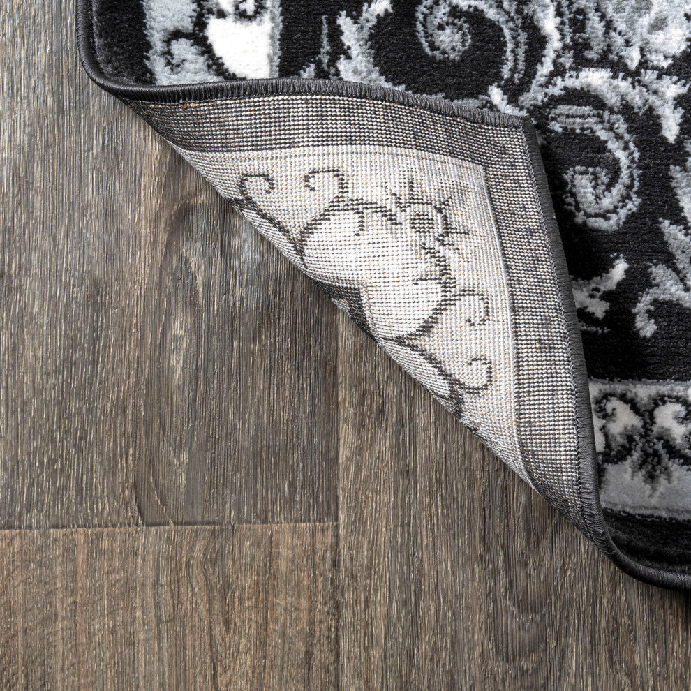 Acanthus French Border, Black/Gray, 2x8