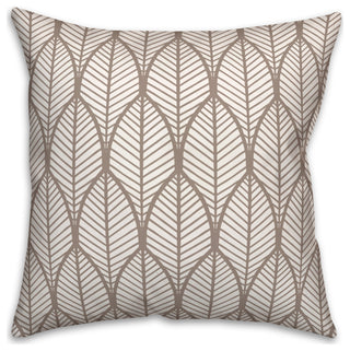 Taupe Geo Leaves 20 x 20 Spun Poly Pillow