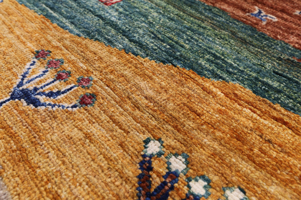 5' 9" X 8' 6" Persian Gabbeh Tribal Handmade Wool Rug Q9560