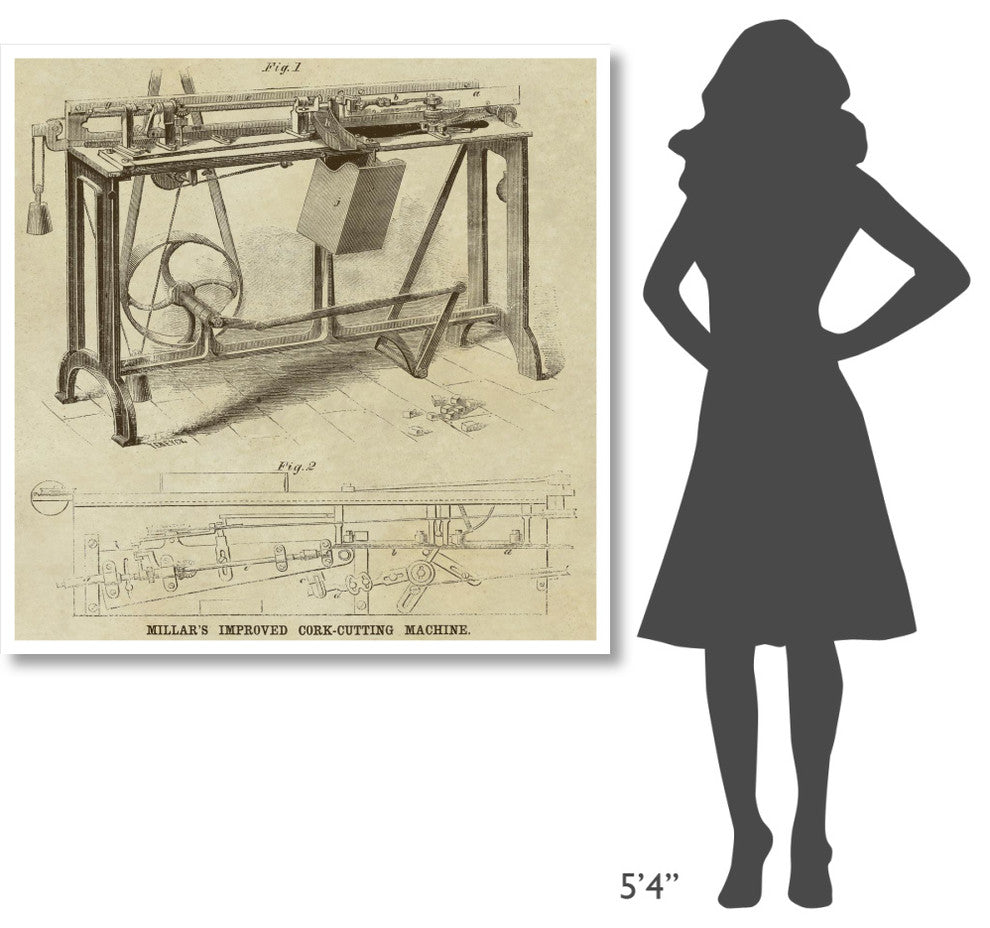 "Millar's Improved Cork Cutting Machine" Print by Inventions, 46"x46"