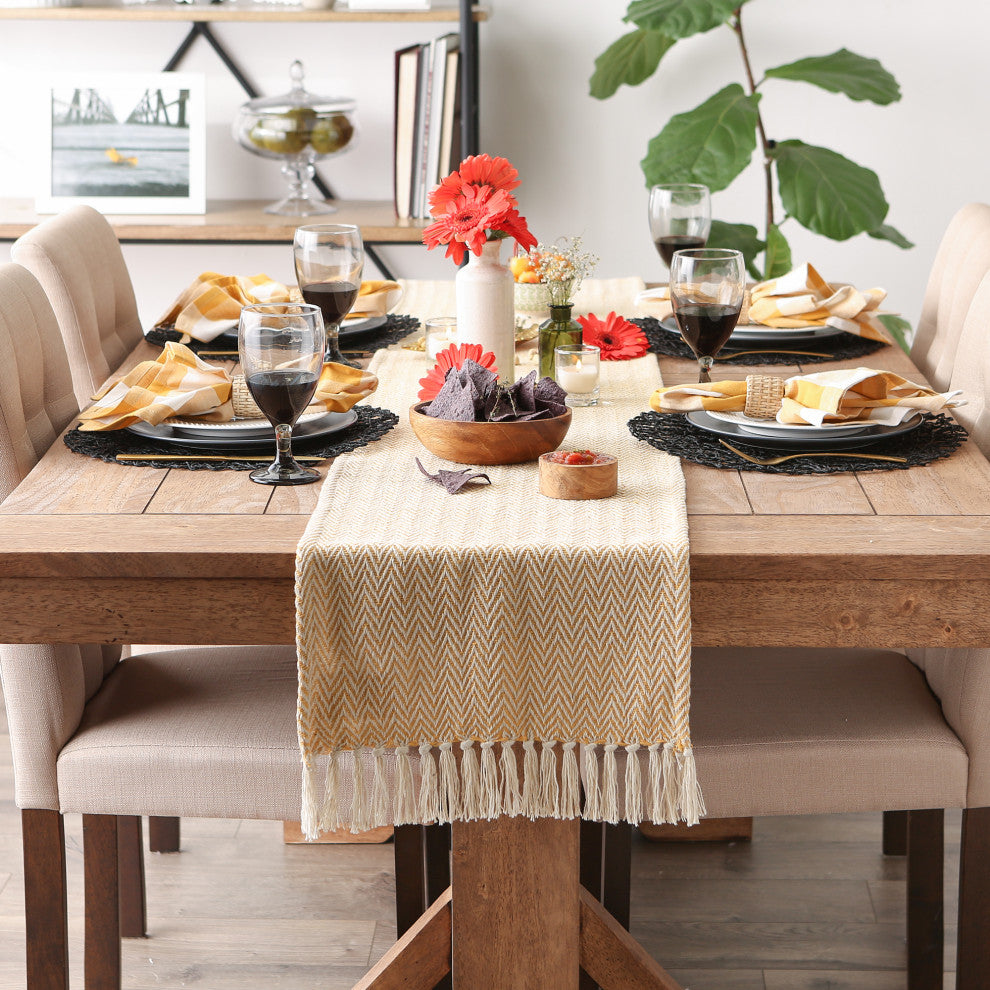 Honey Gold Chevron Table Runner 15x108