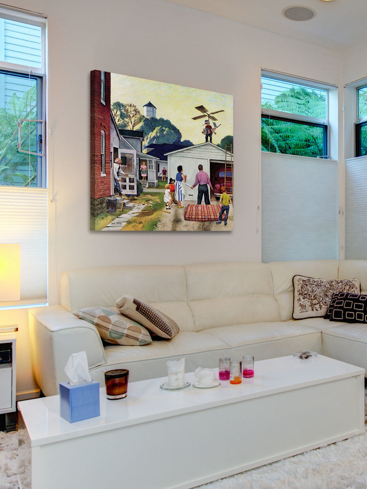 "Learning to Fly" Painting Print on Canvas by John Falter