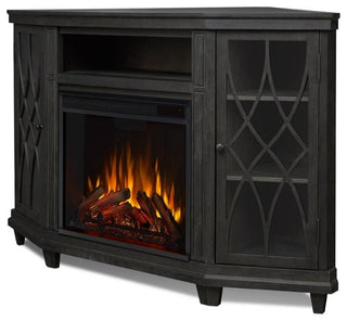 Real Flame Lynette Corner Fireplace TV Stand in Gray