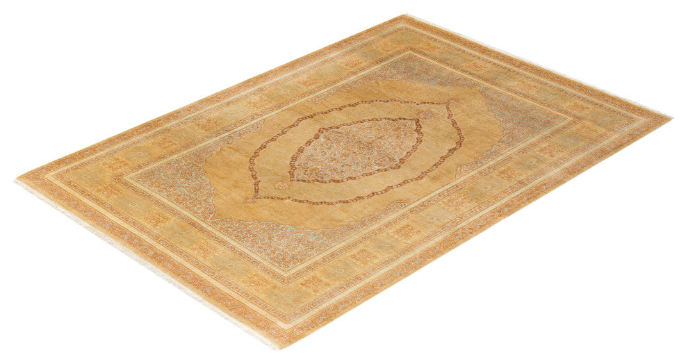 Mogul, One-of-a-Kind Hand-Knotted Area Rug Yellow, 6' 3 x 8' 10