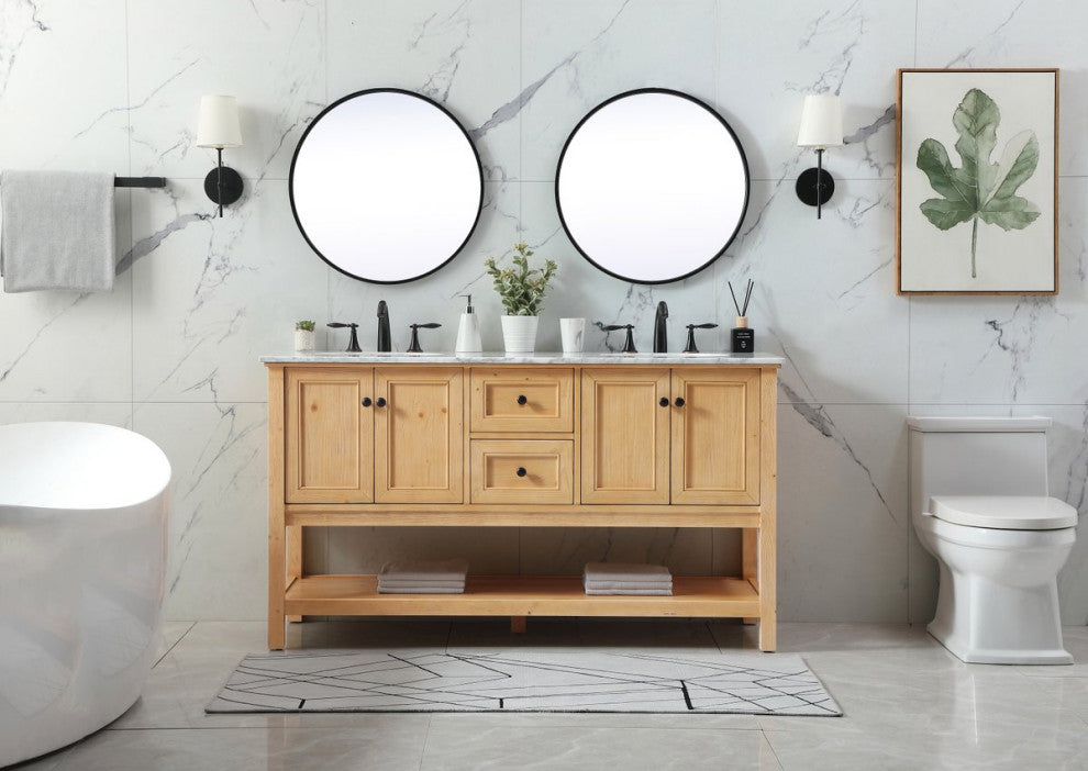 Home Living 22" Transitional Natural Wood-Light Bathroom Vanity