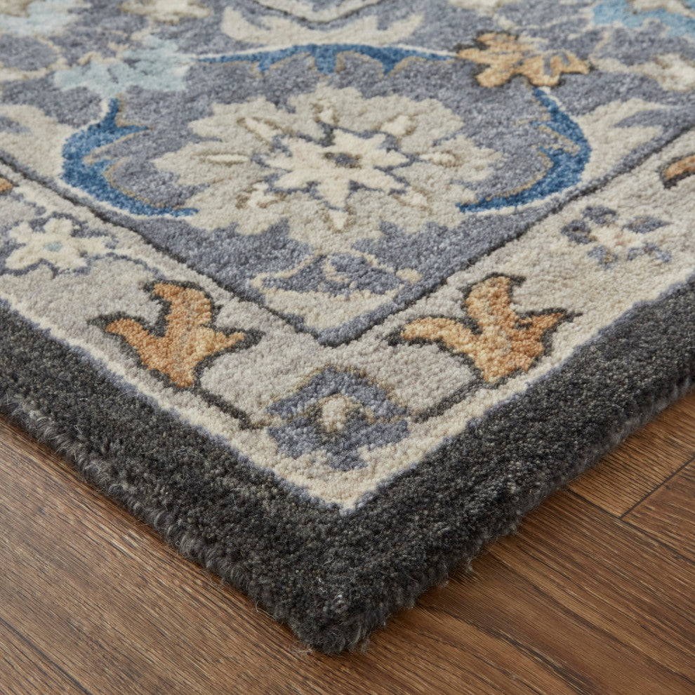 Weave & Wander Mattias Persian Rug, Dark Gray/Blue/Red, Rug, 9' X 12'