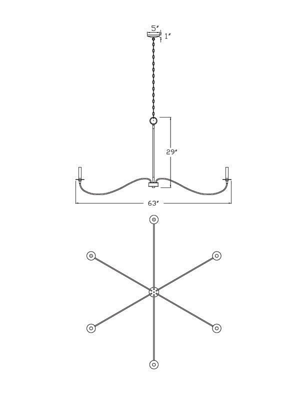 Zlite 2301-63RB 6-Light Chandelier, Other