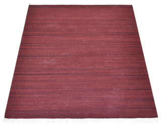 HAND WOVEN FLAT WEAVE KILIM WOOL ECO-FRIENDLY AREA RUGS-Solid,Dark Red