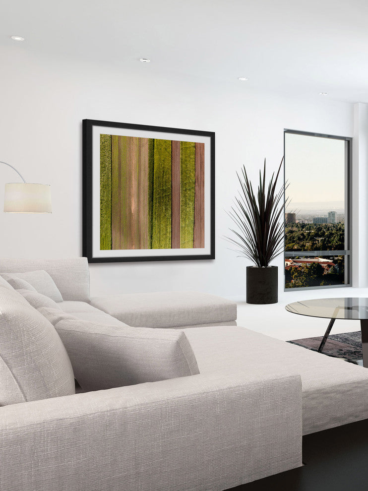 "Crop Rows" Framed Print by Karolis Janulis