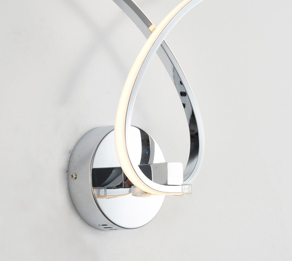 Gold Aluminum Frame LED Strip Wall Sconce, Chrome