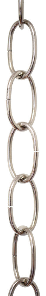 RCH Hardware Steel Standard Link Chandelier Chain, 3', Polished Nickel, U38