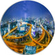 Bangkok City, Cityscape Photography Disc Metal Wall Art, 23"