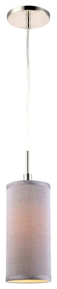 Eclipse 1-Light Mini Pendant, Satin Nickel, Gray