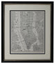 Vintage Lower Manhattan, NYC Map, Framed Original New York City Map-Authentic