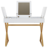 Juliette Vanity With White Top and Gold Legs