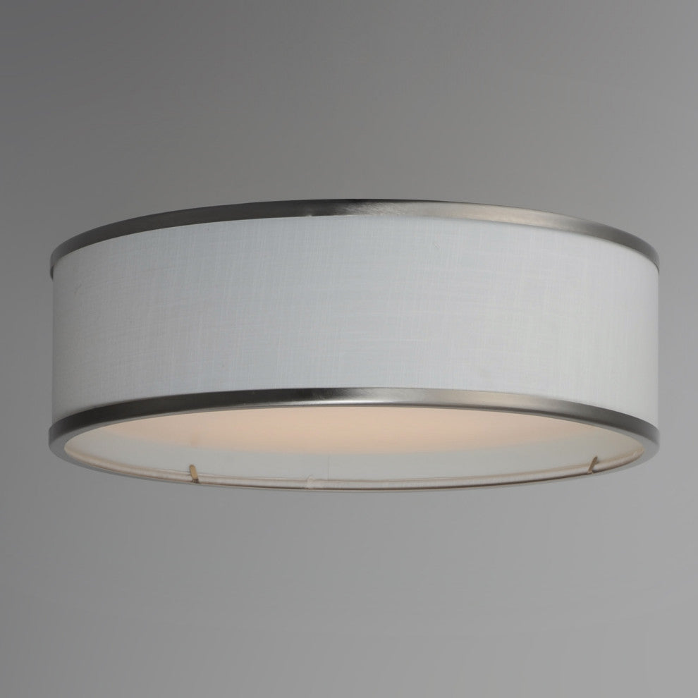 Maxim 10231WL Prime 16" LED Flush Mount Drum Ceiling Fixture - Satin Nickel