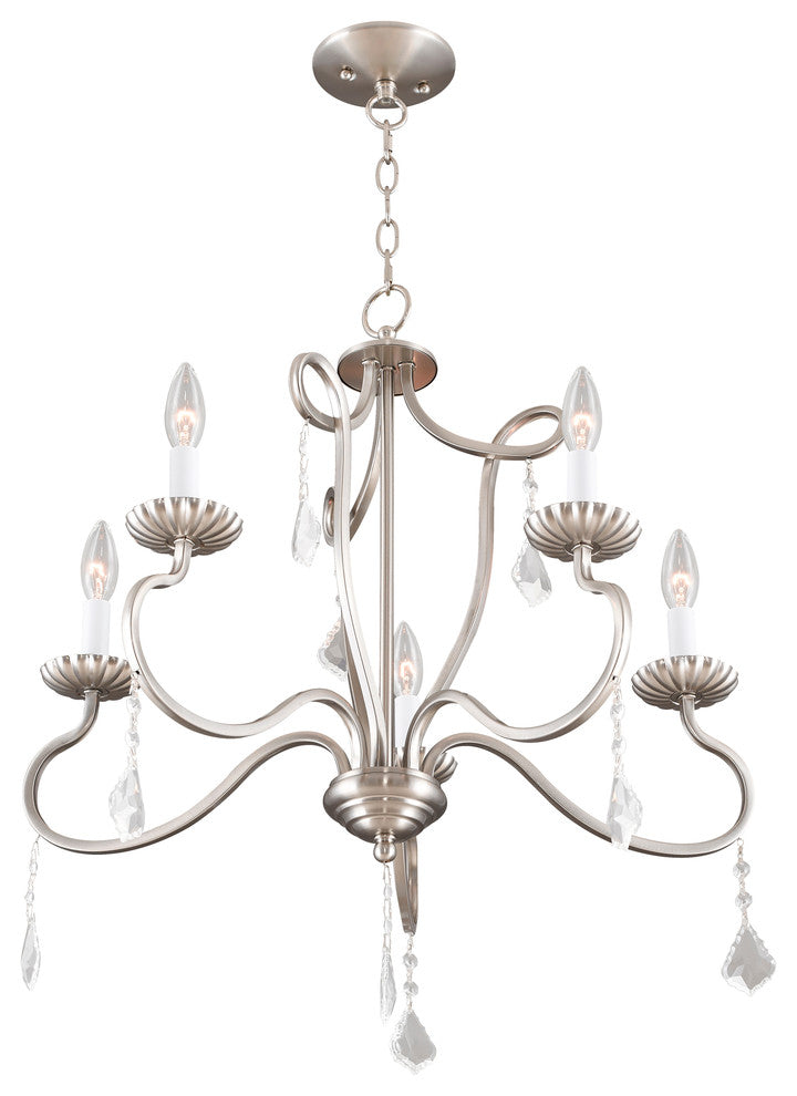 Callisto 5-Light Chandelier, Brushed Nickel