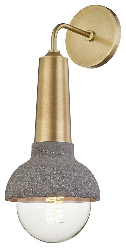 Macy 1-Light Wall Sconce, Aged Brass