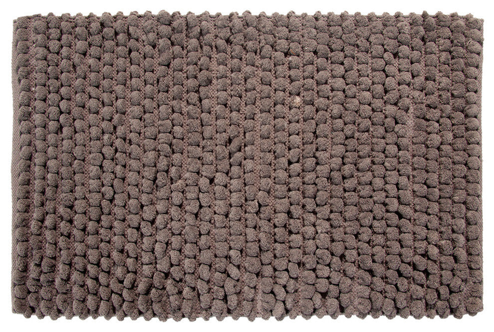 Bath Rug Cotton and Microfiber Hand Loom, 50"x30", Gray, GSF 200, Bubbles