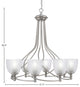 Capri 8-Light Chandelier, Brushed Nickel/Clear Ribbed