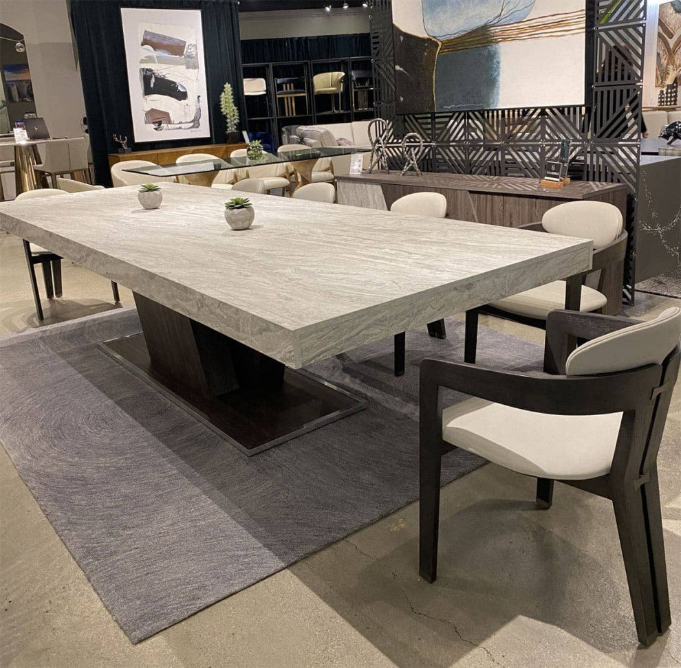 Modrest Thorne Light Grey and Dark Grey Arm Dining Chair
