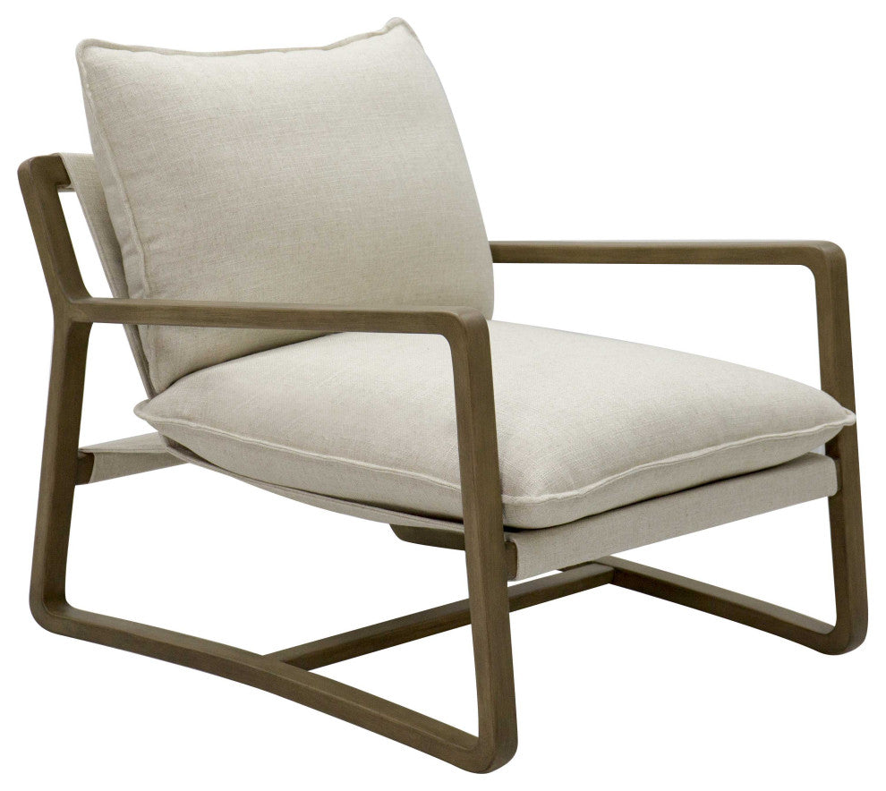 Alana Chair Smoke Grey With natural Linen fabric