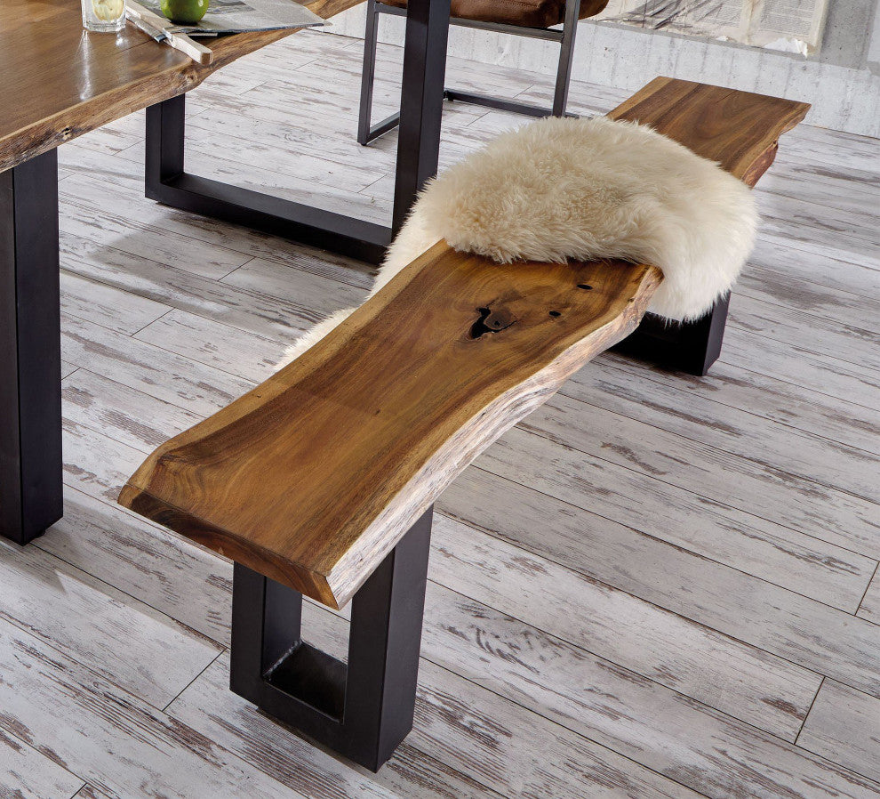 Modrest Taylor Modern Live Edge Wood Dining Bench