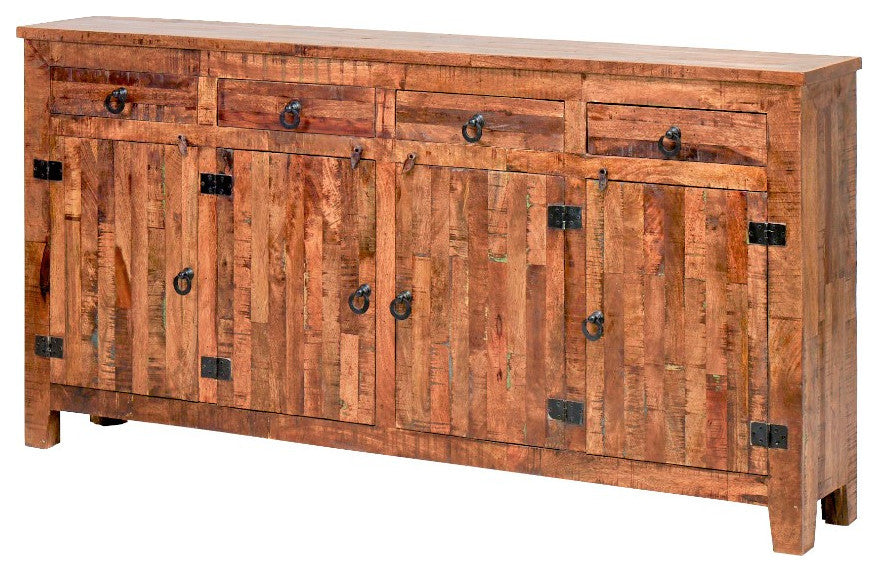 61" Rustic Reclaimed Wood 3 Doors and 3 Drawers Sideboard Buffet
