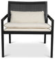 Modern Brazilian, Barra, Cane Lounge Chair, Black/Ivory