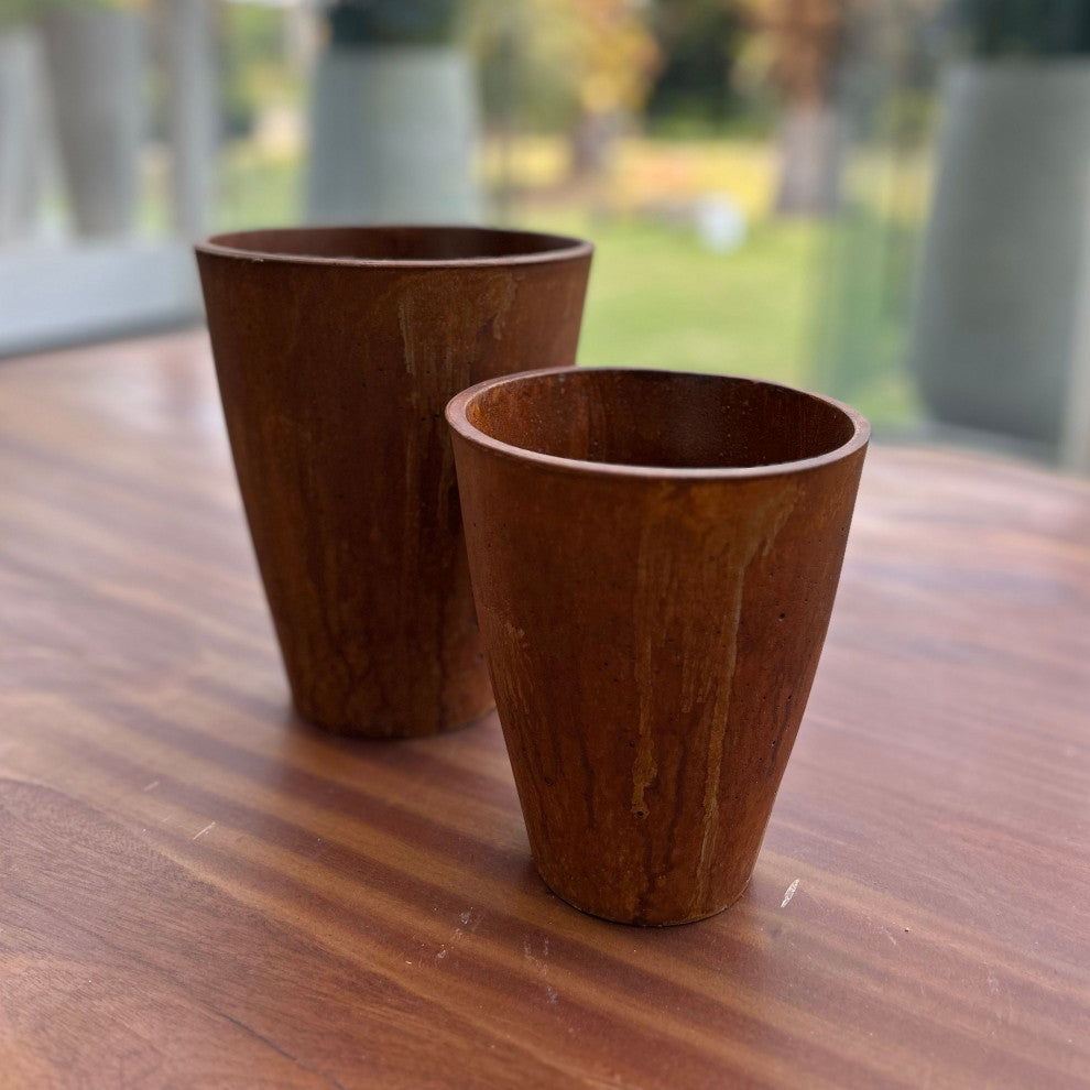 Rustic Limestone Small Vase, Corten