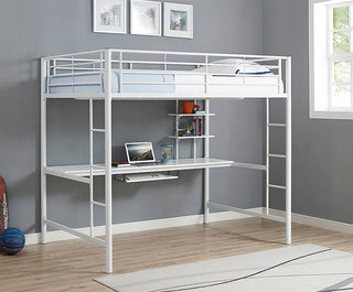 Nova Full Size Workstation Loft Bed White