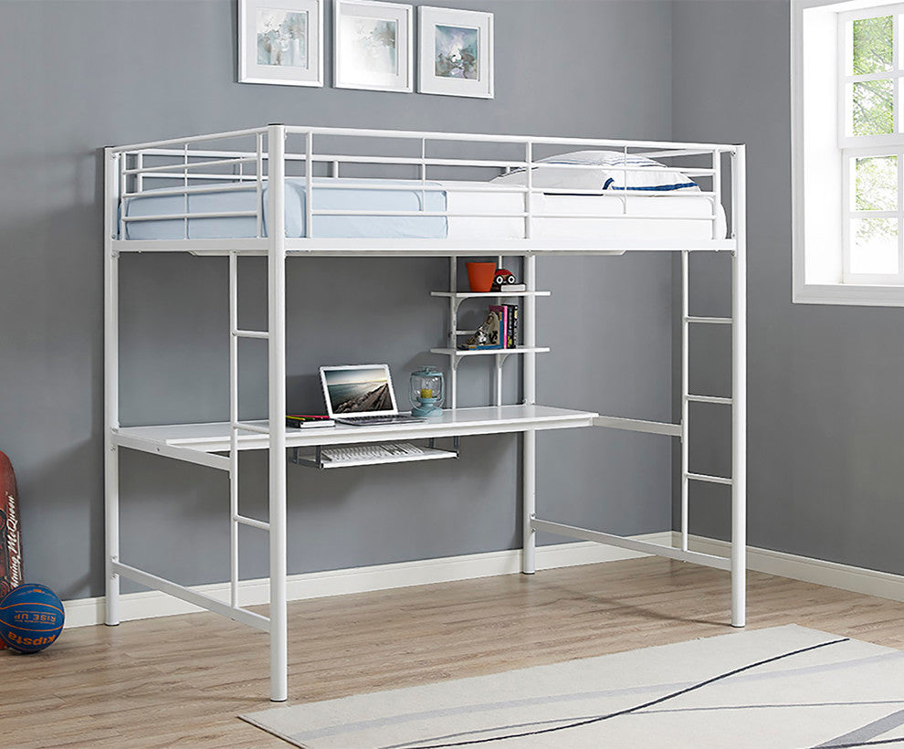 Nova Full Size Workstation Loft Bed White