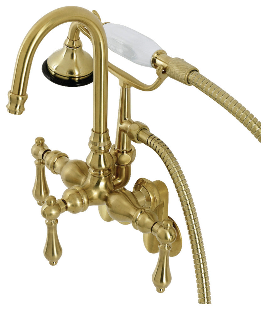 AE301T7 Wall Mount Clawfoot Tub Faucets, Brushed Brass