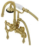 AE301T7 Wall Mount Clawfoot Tub Faucets, Brushed Brass